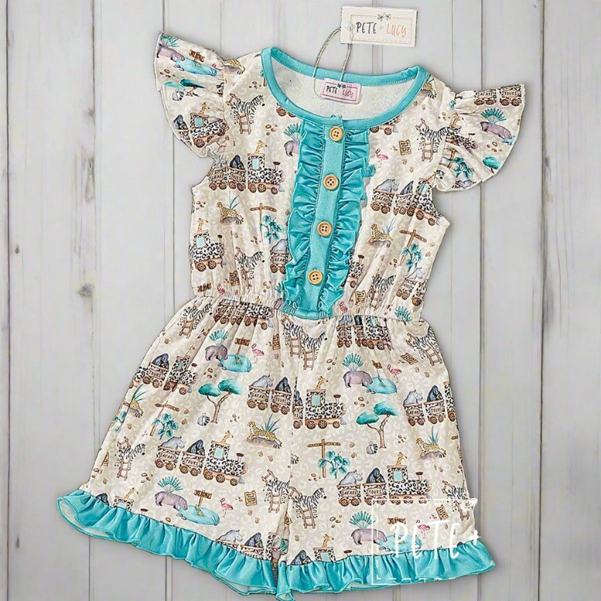 "SAFARI TRAIN" Little girls One-piece Jumpsuit
