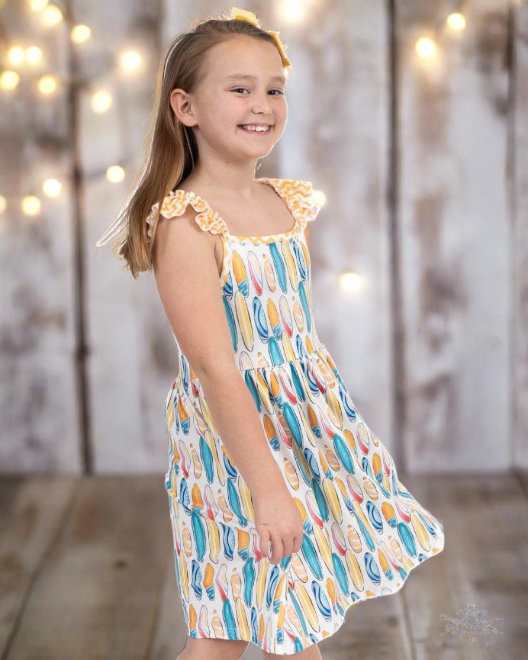 "SUN AND SURF" Girls Twirl Dress