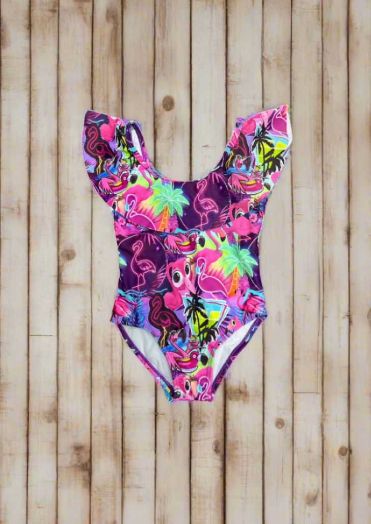 "Neon Flamingo" One-Piece swimsuit