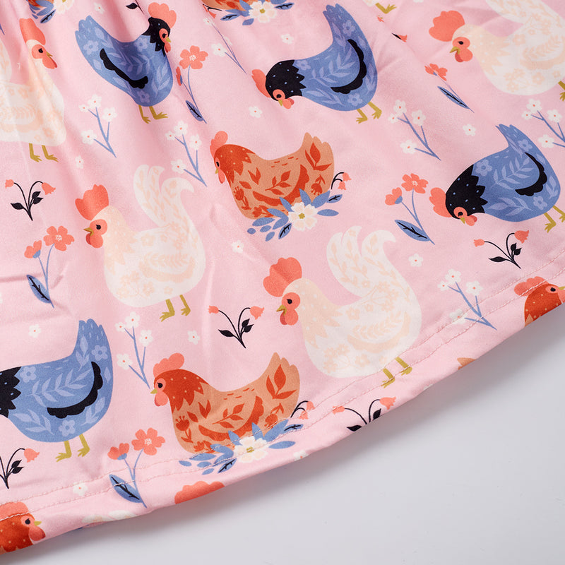 "CHICKEN PARTY" Twirl Dress (New)