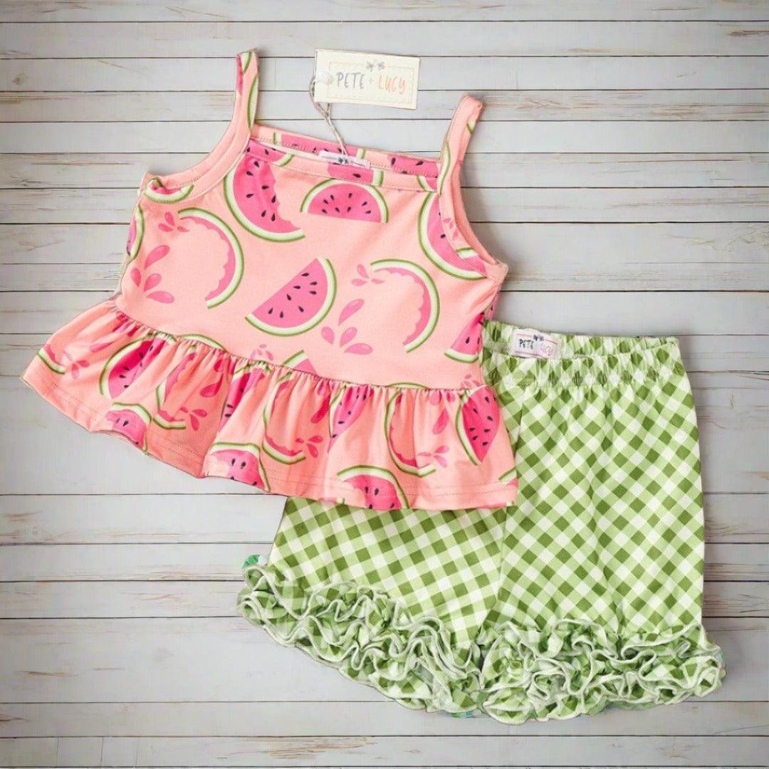 "SUMMER PICNIC" Girls two-piece outfit
