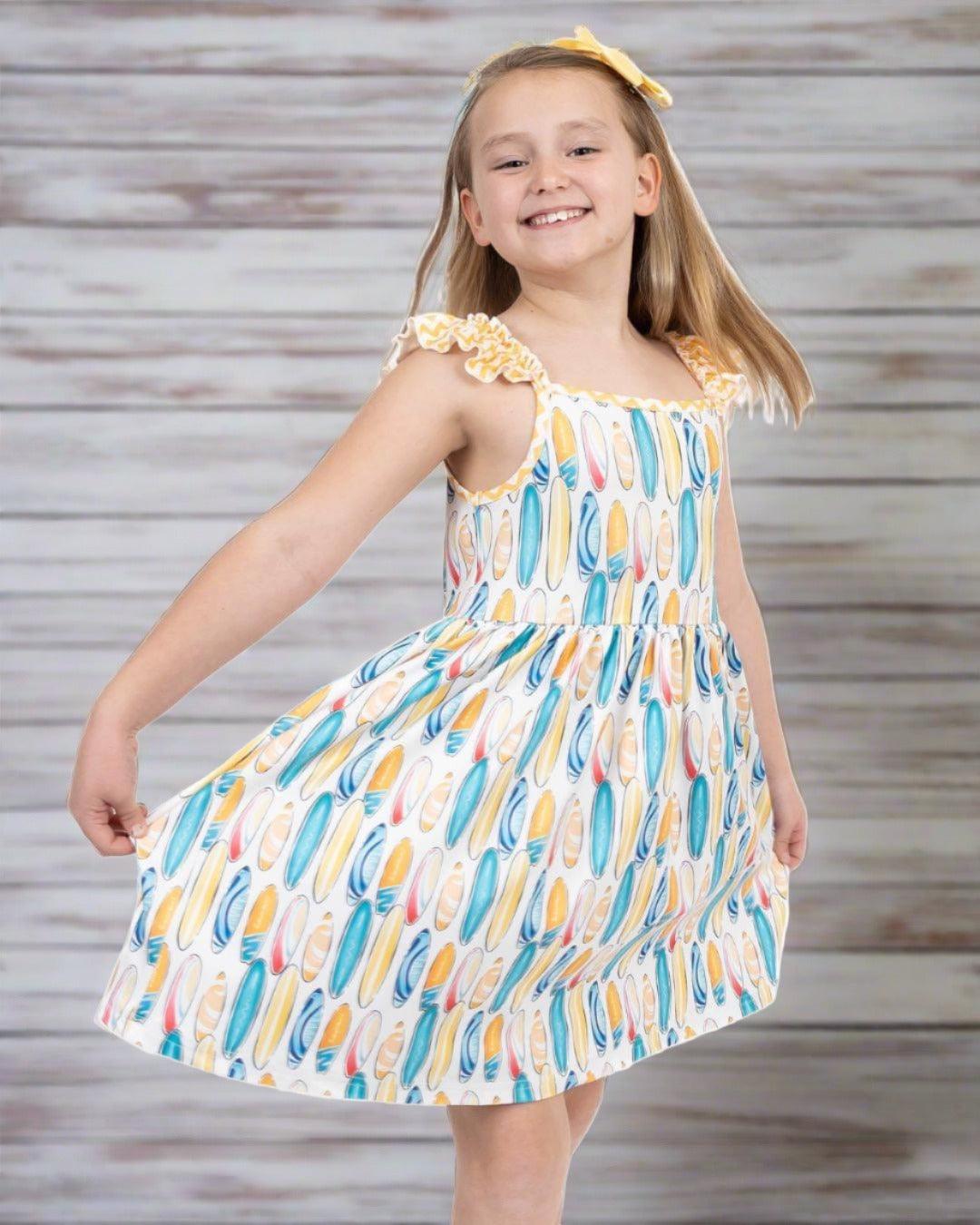 "SUN AND SURF" Girls Twirl Dress
