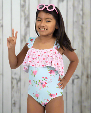 "VINTAGE FLORAL" One-piece swimsuit