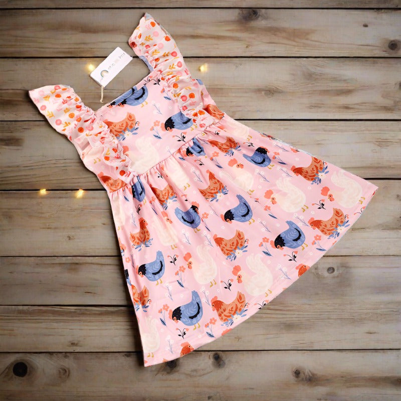 "CHICKEN PARTY" Twirl Dress (New)