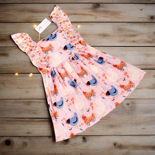 "CHICKEN PARTY" Twirl Dress (New)