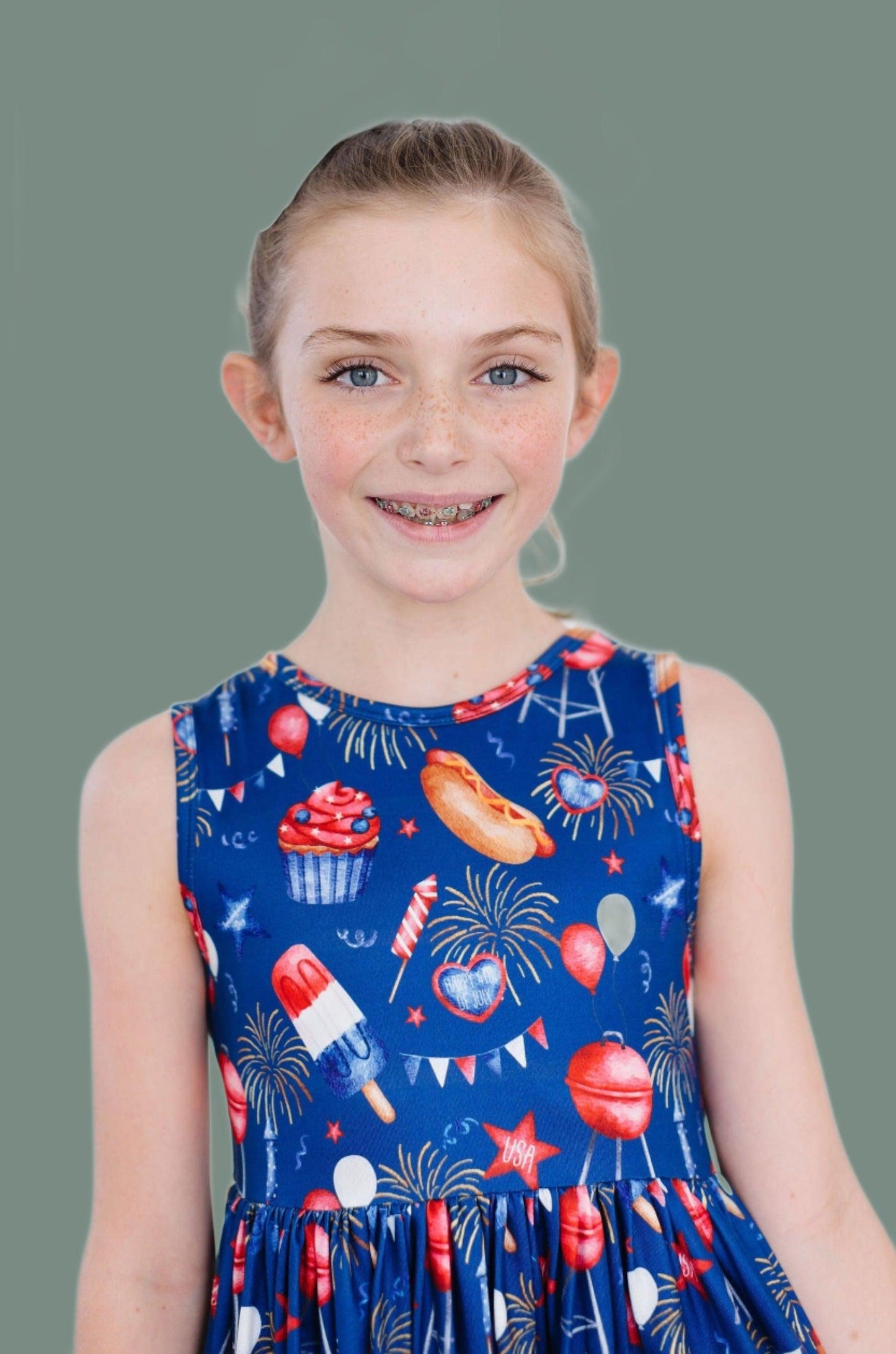 "YOU LOOK LIKE THE 4TH OF JULY" Tank Twirl Dress