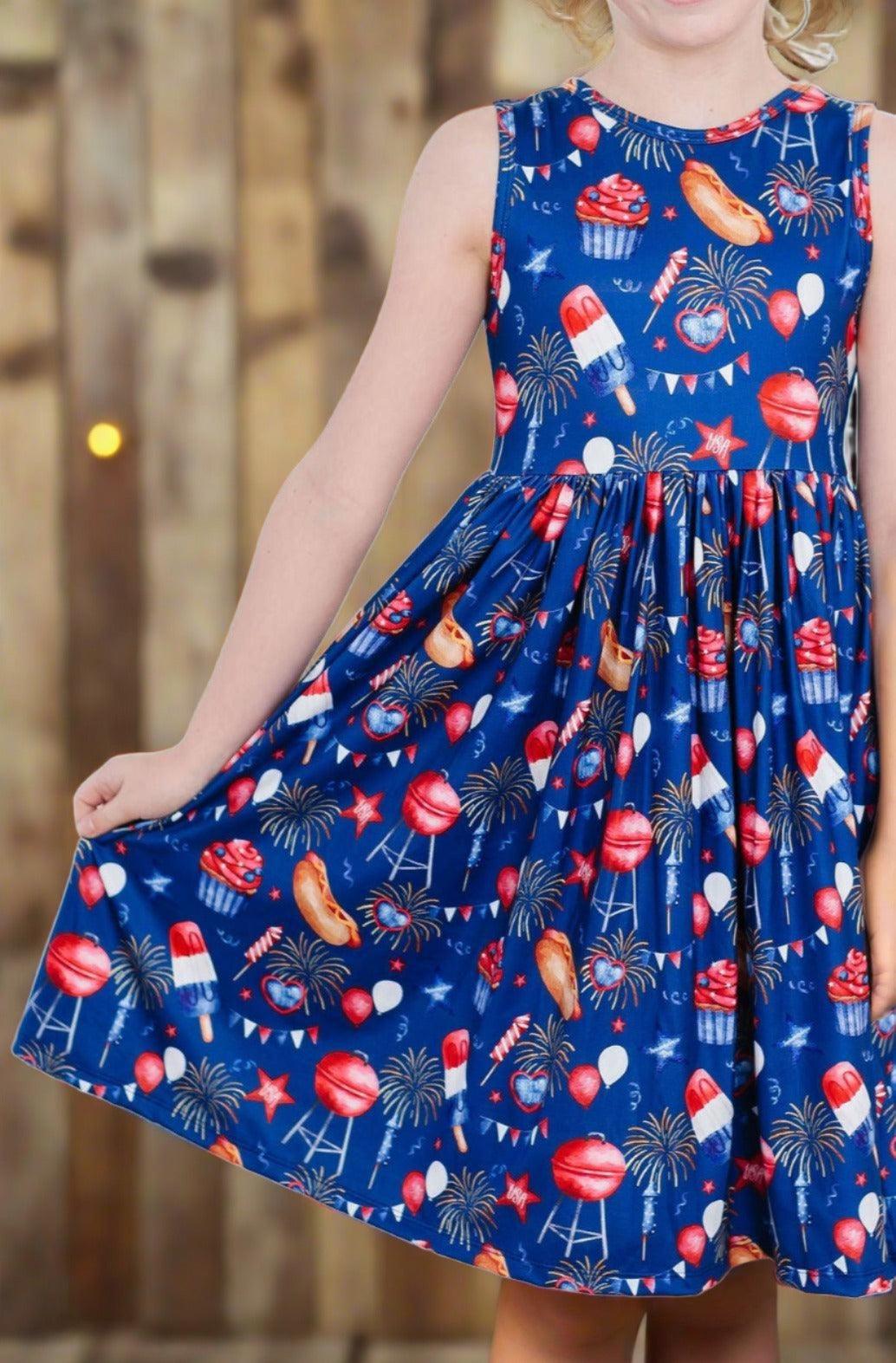 "YOU LOOK LIKE THE 4TH OF JULY" Tank Twirl Dress