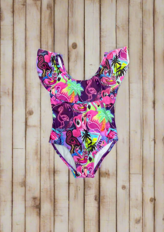 "Neon Flamingo" One-Piece swimsuit